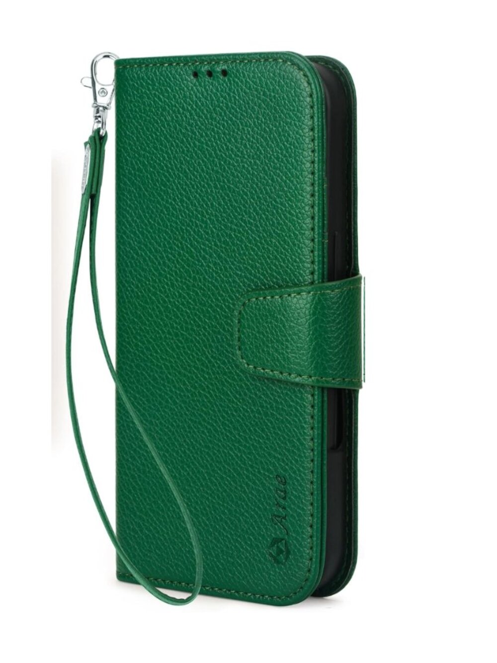 iPhone 16 Plus Case Wallet with Card Holder, Wristlet Strap, RFID Blocking GREEN